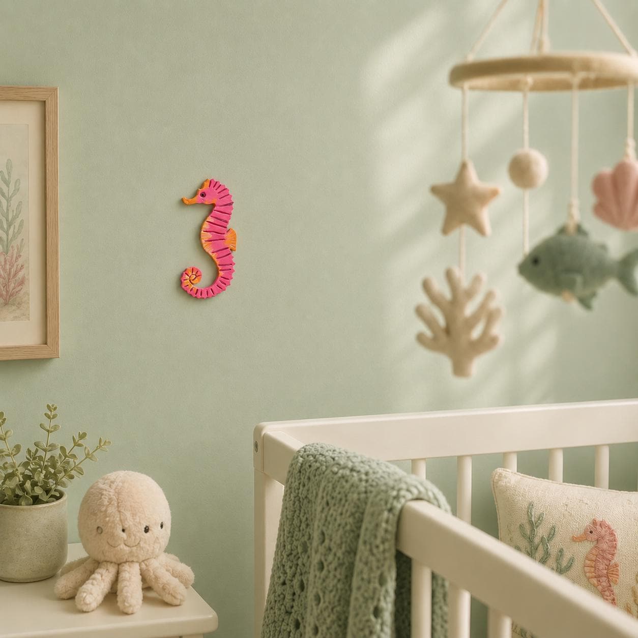 Sea Animal Wall Decor – Handmade Air Dry Clay, Choose One or Full Set of 7