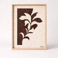 Folhagem em Silêncio – Handmade Minimalist Leaf Wall Art in Dark Wood & Cotton Rope