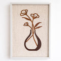 Flores de Serenidade – Arte de Parede Floral Minimalista em Madeira e Corda, Feita à Mão