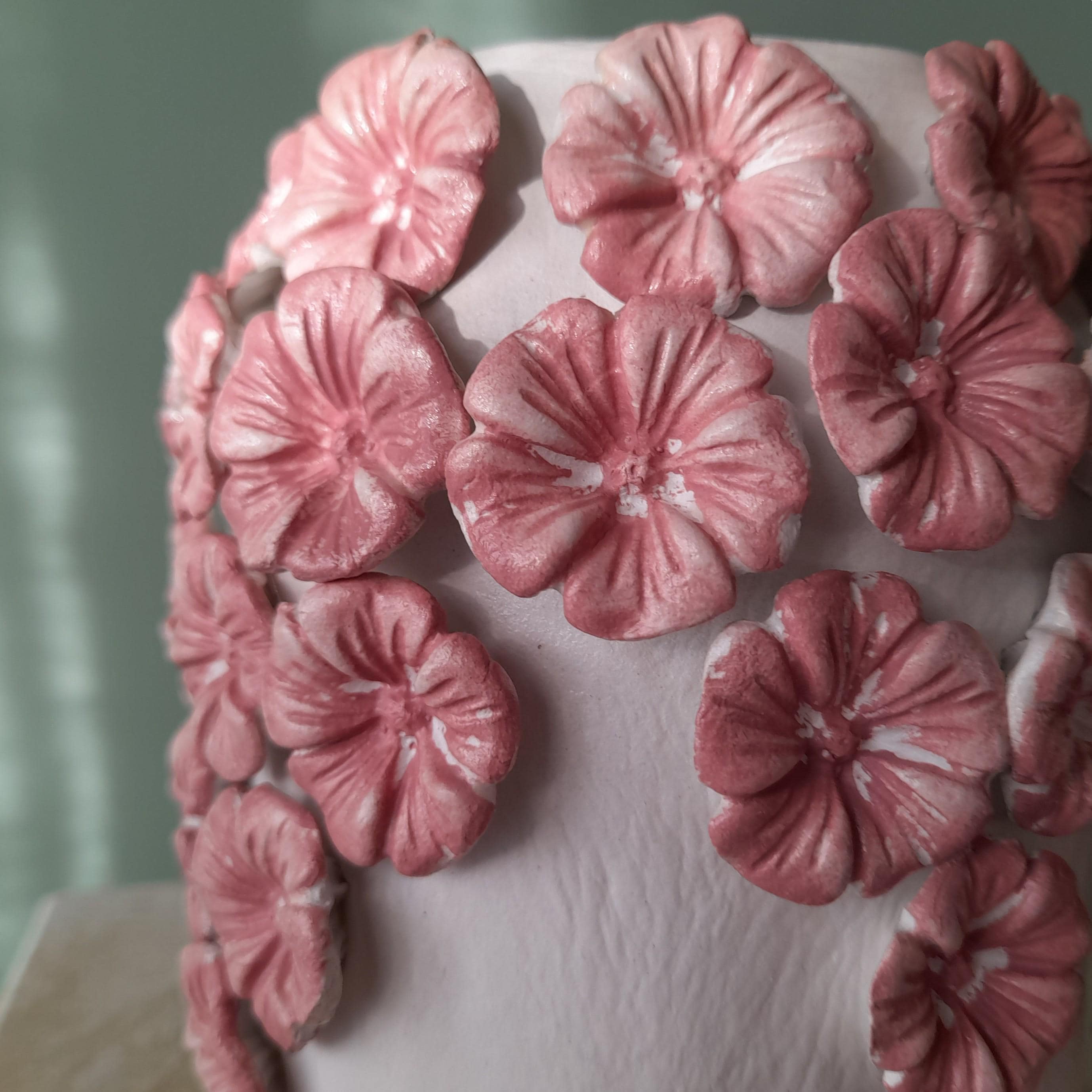 Hydrangea Vase – Handmade Air Dry Clay Sculpture with Sculpted Floral Detail