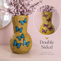 Butterfly Vase – Handmade Air Dry Clay Sculpture with Blue Morpho & Pink Butterflies