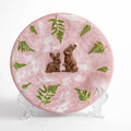 Rabbit Decorative Plate – Handmade Ceramic & Air Dry Clay | 24cm | Easter & Spring Decor