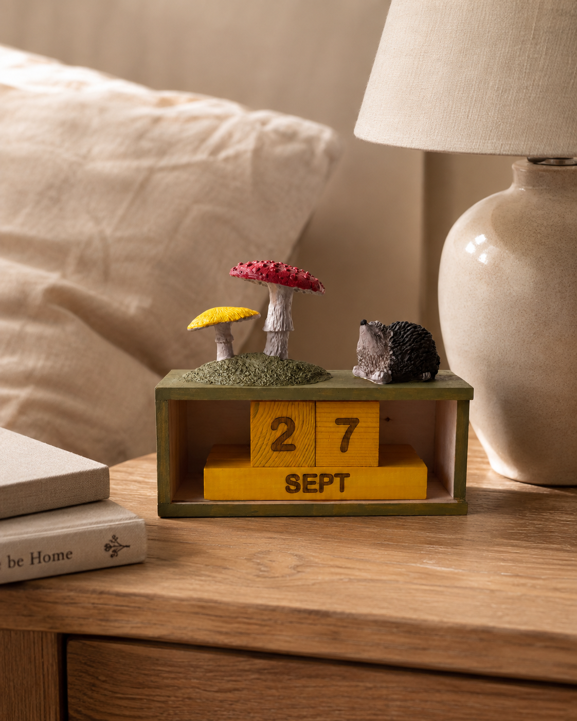 Calendrier perpétuel en bois fait main, calendrier de bureau manuel
