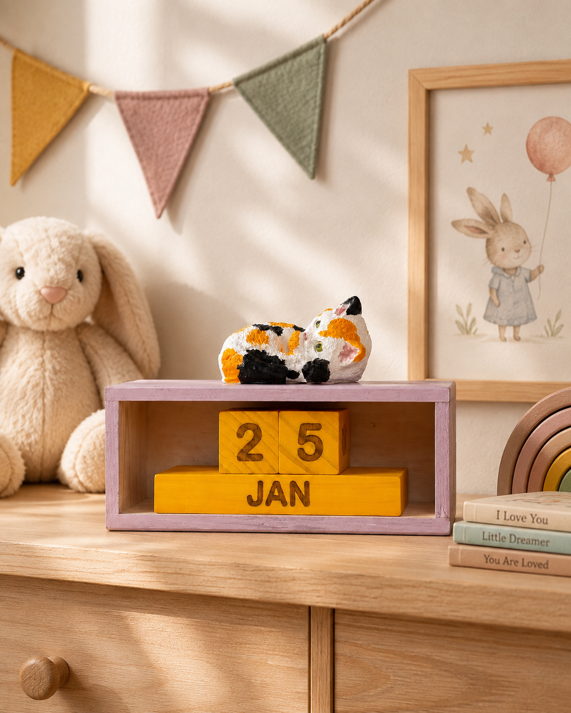 Calendrier perpétuel en bois fait main, calendrier de bureau manuel