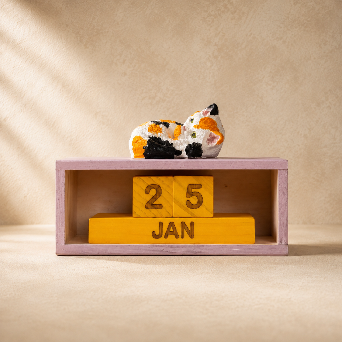 Calendrier perpétuel en bois fait main, calendrier de bureau manuel