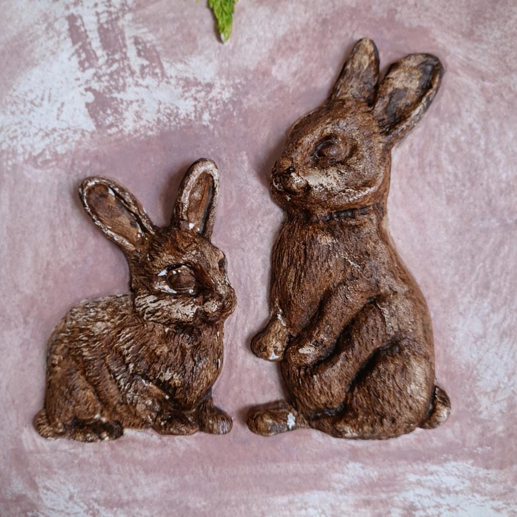 Rabbit Decorative Plate – Handmade Ceramic & Air Dry Clay | 24cm | Easter & Spring Decor