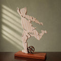 Goal Moment – Handmade Wooden Football Player Sculpture